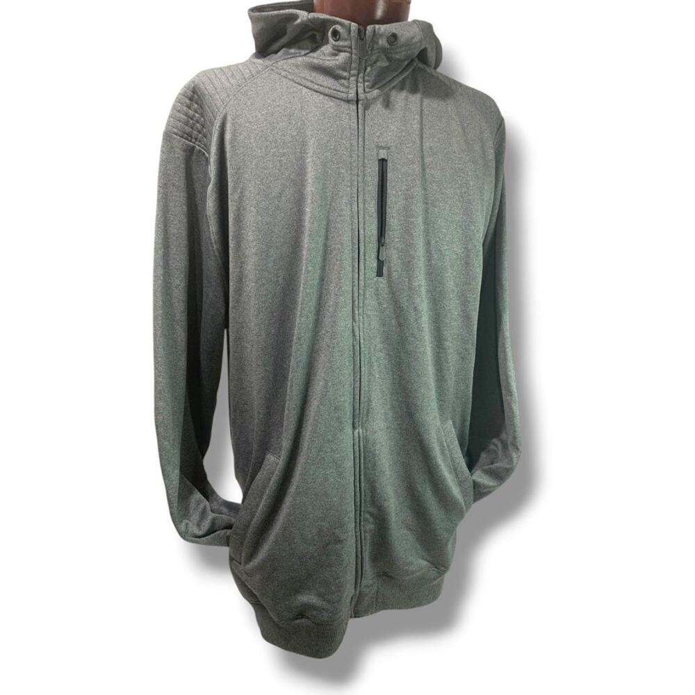 Size 3XL CSG Gray Full Zip Workout Hoodie Mens Tech Fleece Lining